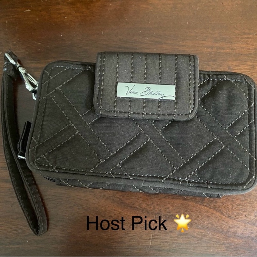 Vera Bradley Wristlet Wallet Brown Quilted - like new